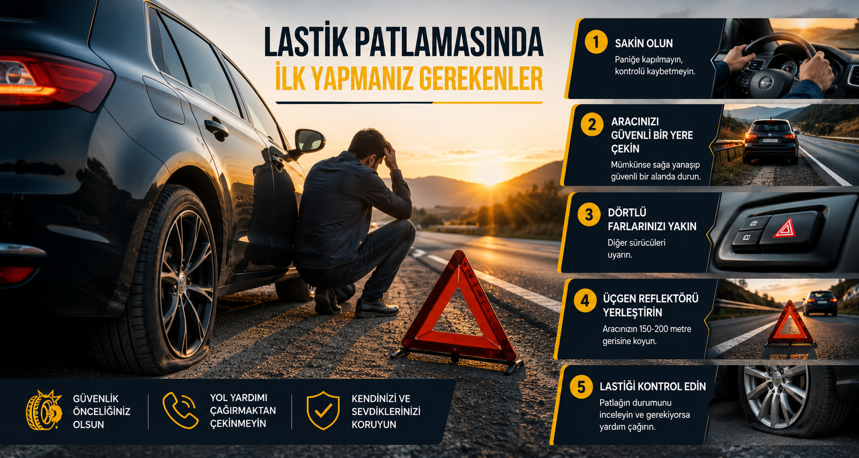 Lastik Patlamasında İlk Yapmanız Gerekenler